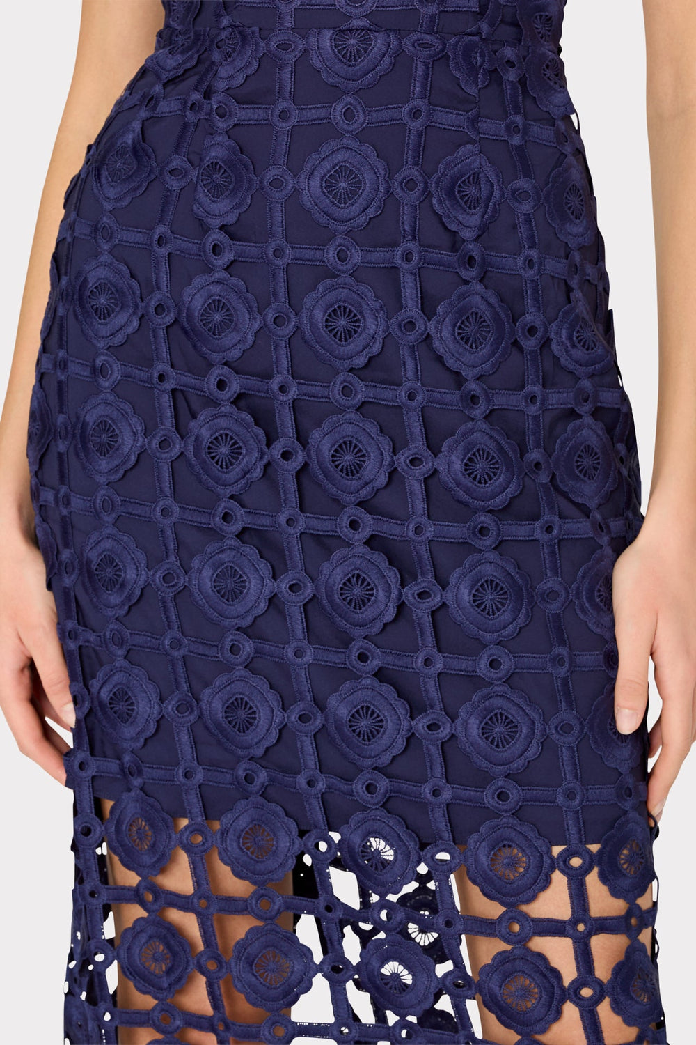 Kait Tile Lace Dress - Navy
