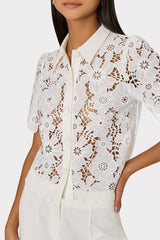 Addison Roja Lace Top - White