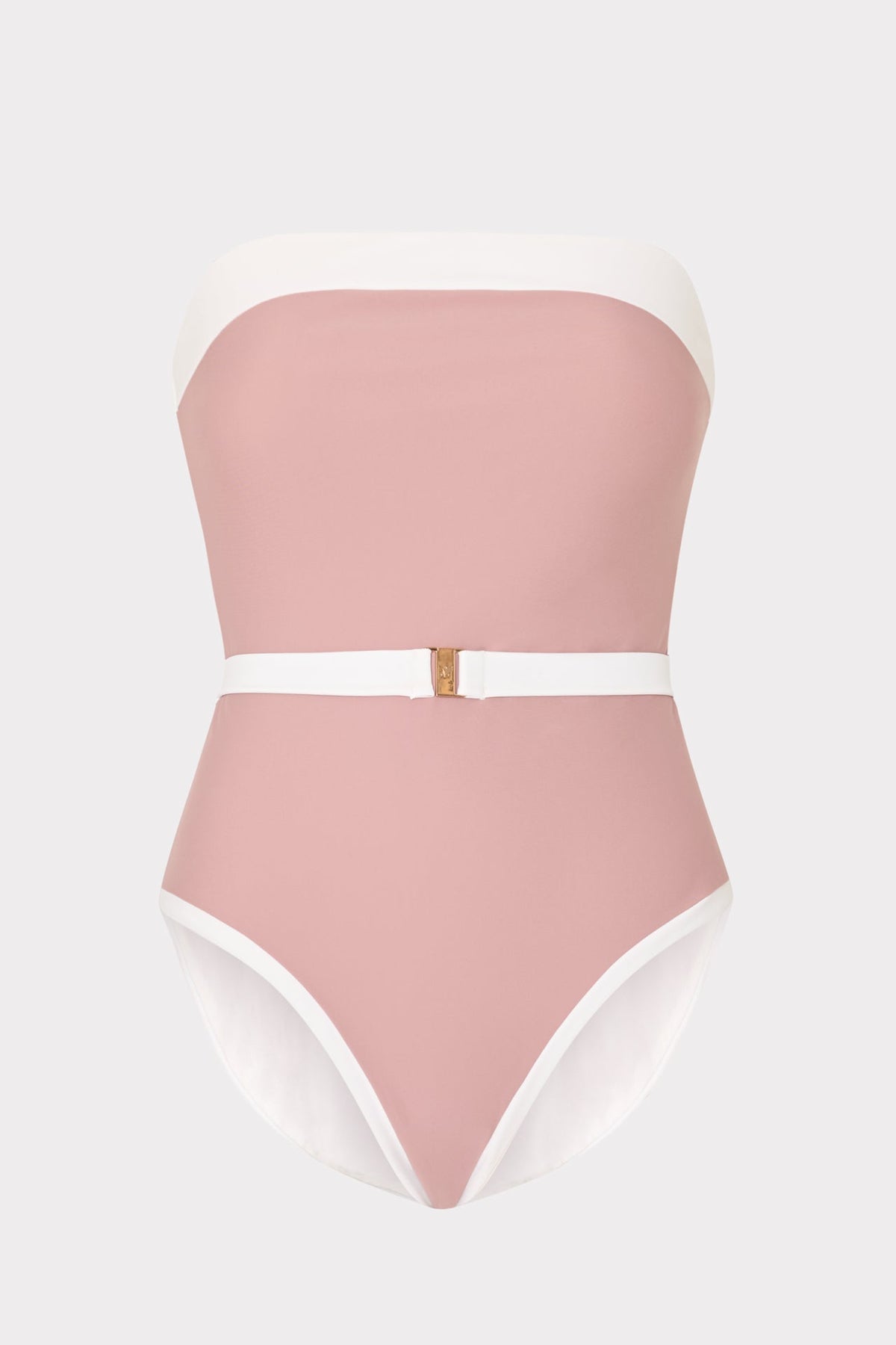 Ravello Strapless Color Block One Piece - Beige/White