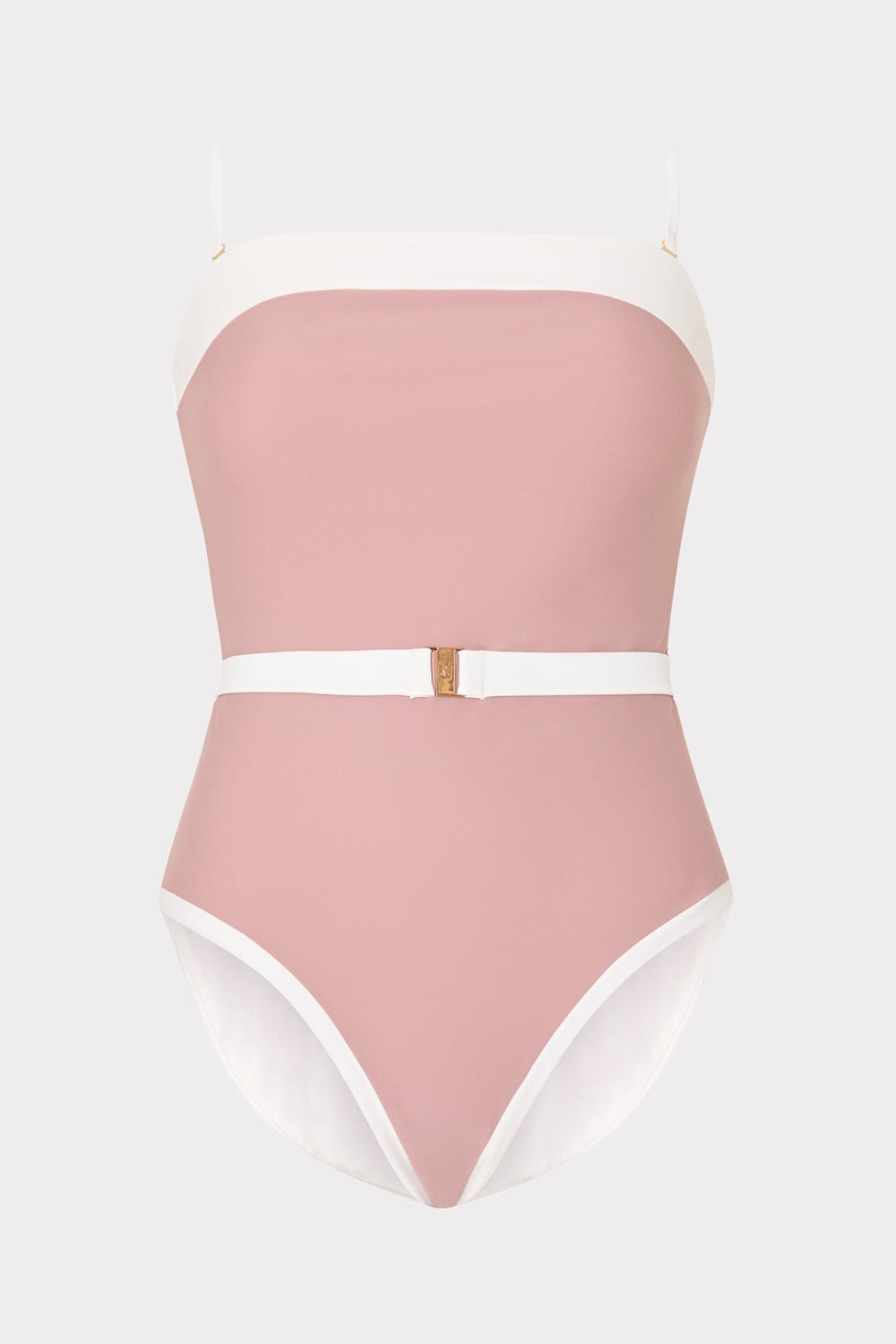 Ravello Strapless Color Block One Piece - Beige/White