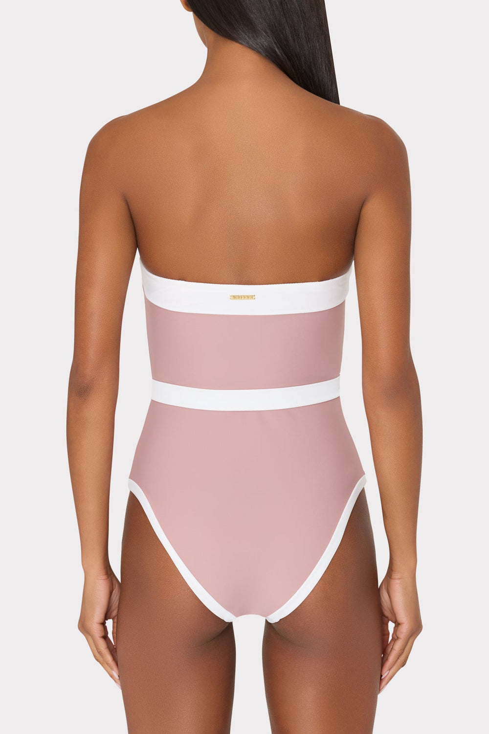 Ravello Strapless Color Block One Piece - Beige/White