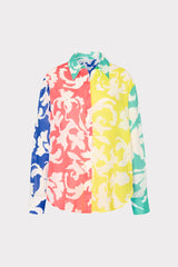 Lily Silhouette Cotton Voile Button Down - Multi