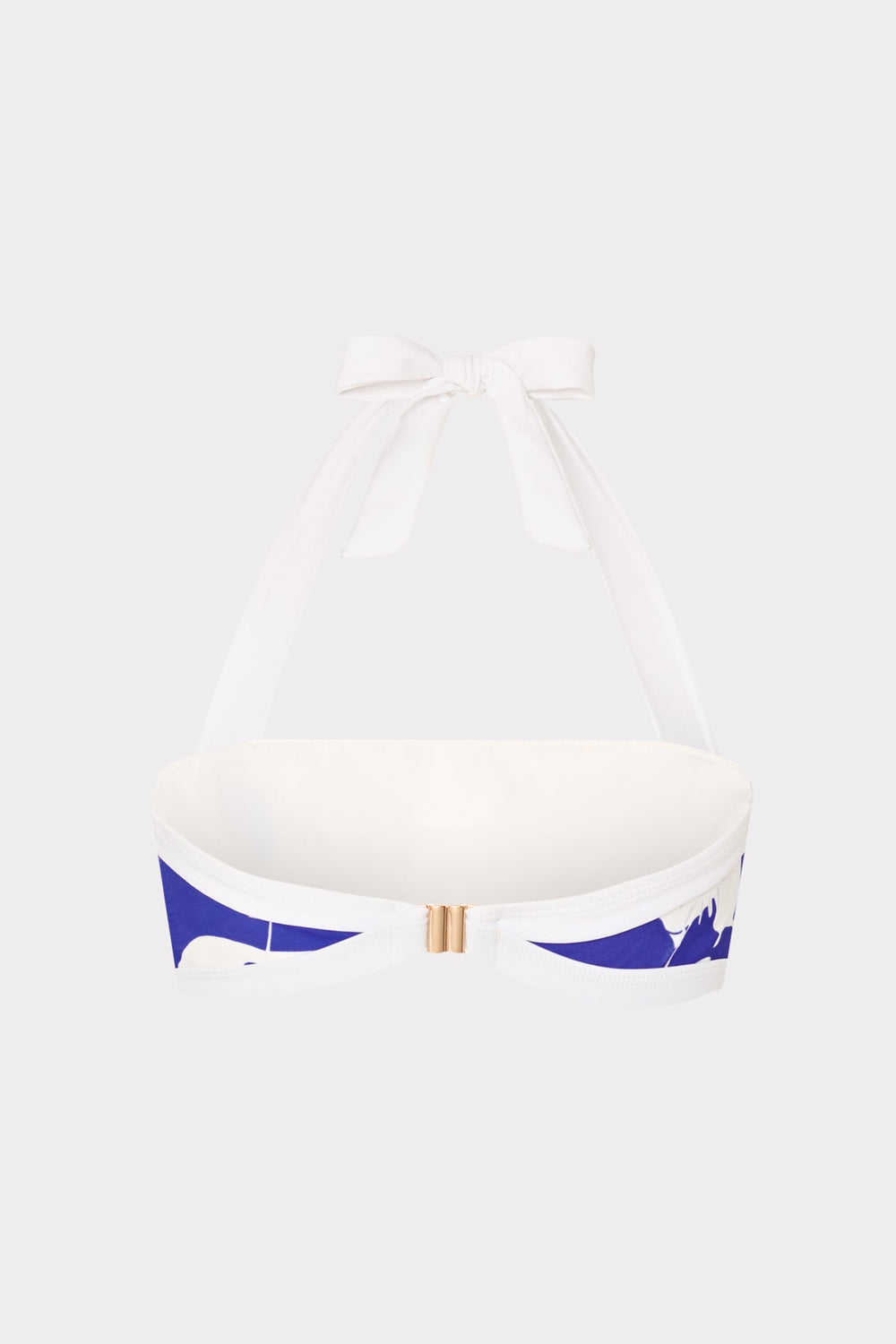 Lily Silhouette Bandeau Halter Top - Blue/Ecru