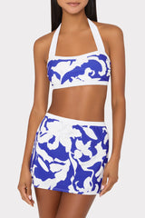 Lily Silhouette Swim Skirt - Blue/Ecru