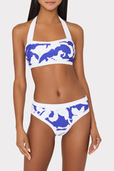 Lily Silhouette Bikini Bottom - Blue/Ecru