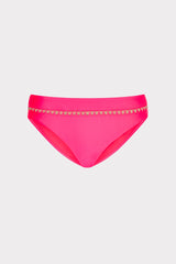 Crochet Stitch Bikini Bottom - Pink/Tan