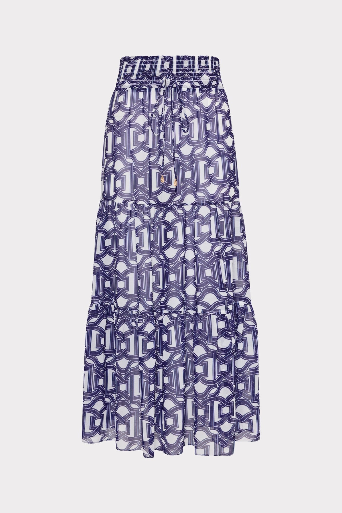 Jem Nautical Chain Tiered Chiffon Skirt - Navy/White