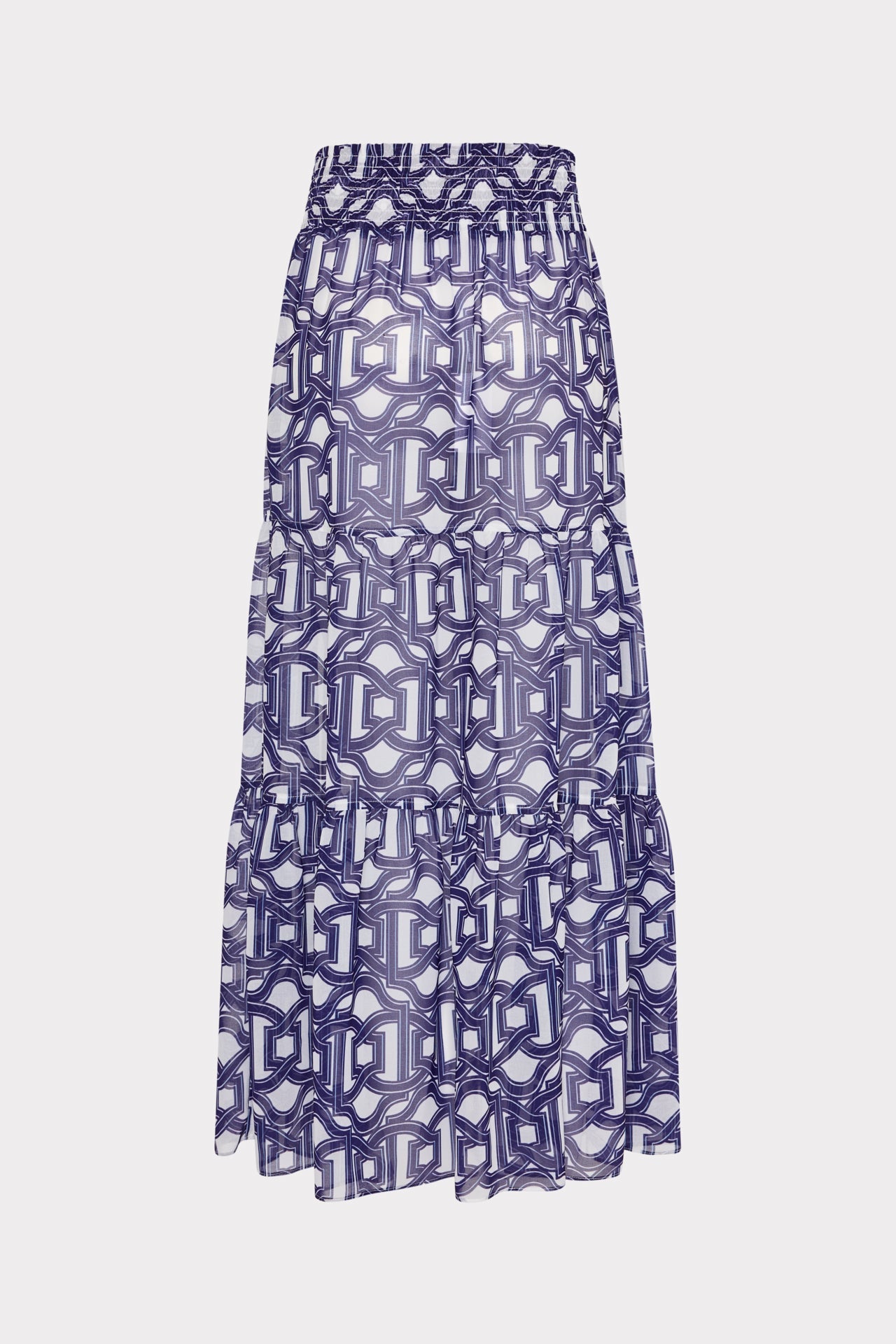 Jem Nautical Chain Tiered Chiffon Skirt - Navy/White