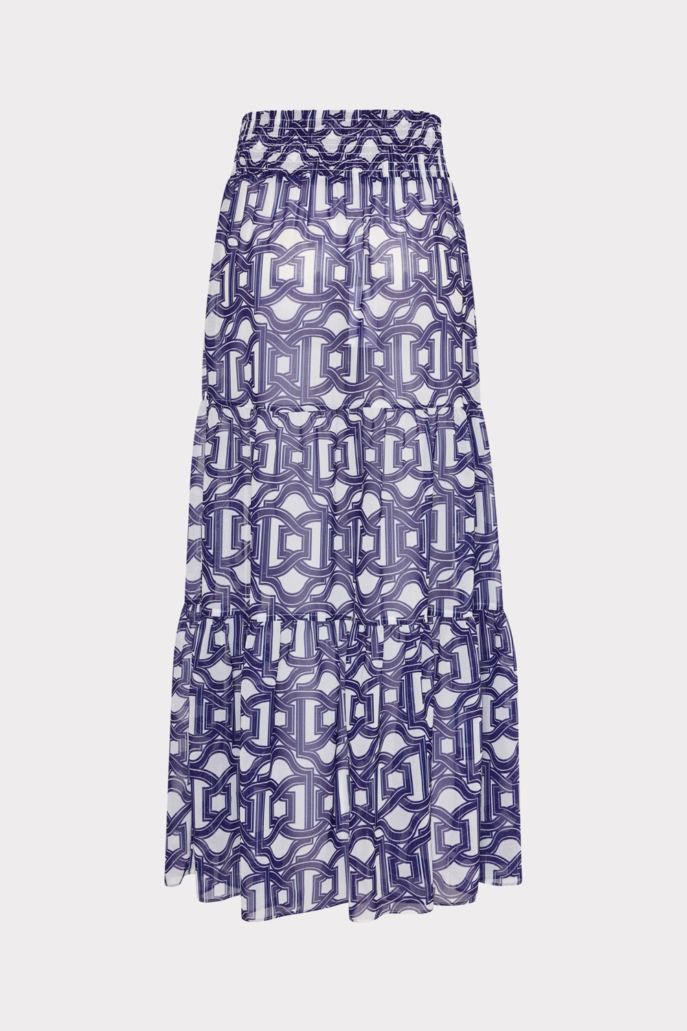 Jem Nautical Chain Tiered Chiffon Skirt - Navy/White