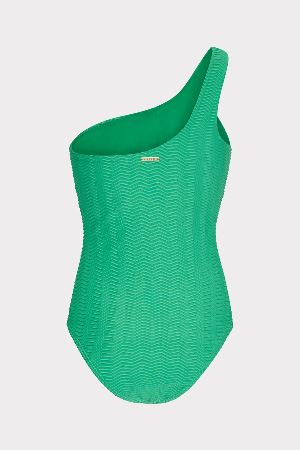 Joni Textured Chevron One Shoulder One Piece - Green