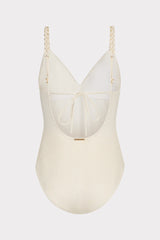 Shimmer Texture Braided One Piece - Tan