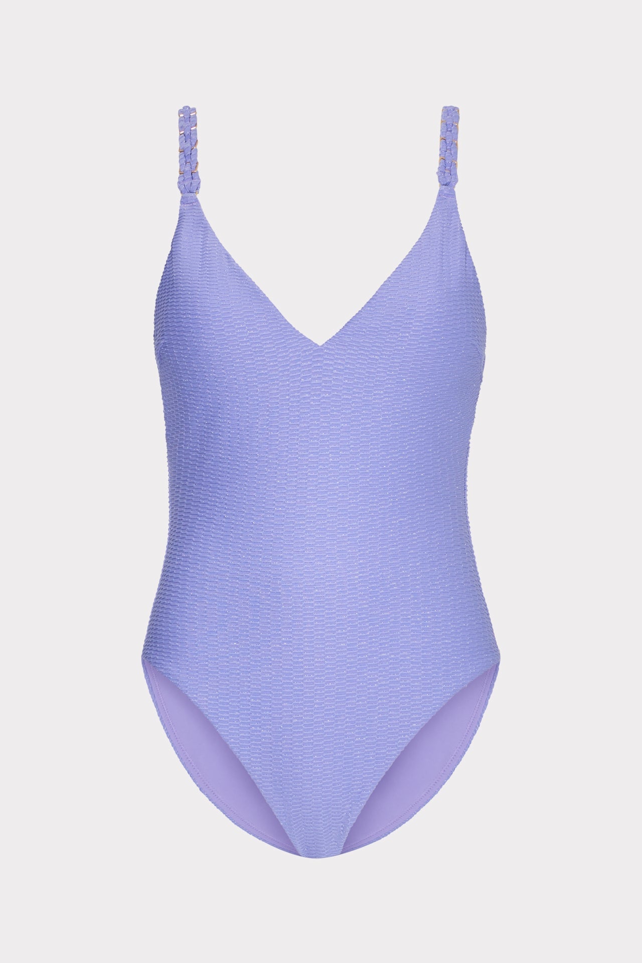 Shimmer Texture Braided One Piece - Purple