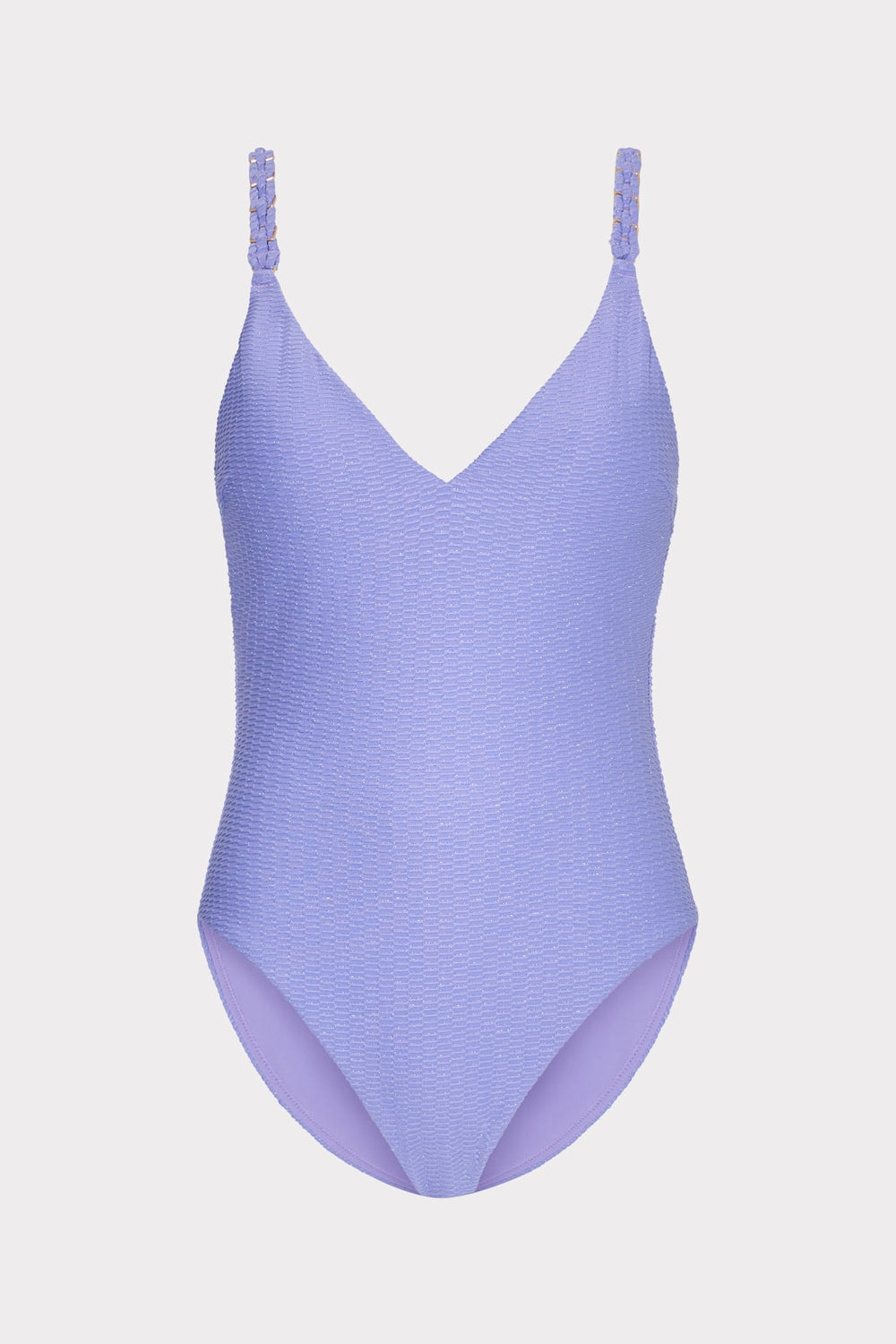 Shimmer Texture Braided One Piece - Purple