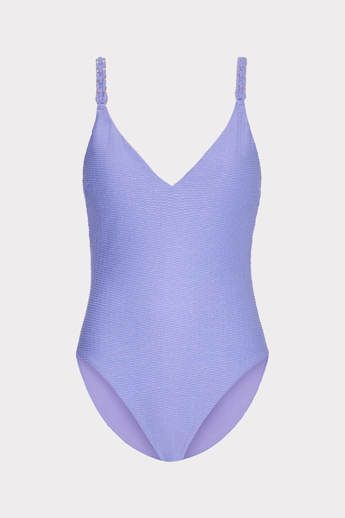 Shimmer Texture Braided One Piece - Purple
