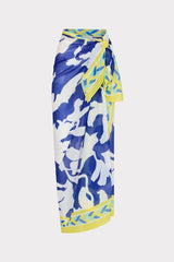 Lily Silhouette Sarong - Blue/Ecru