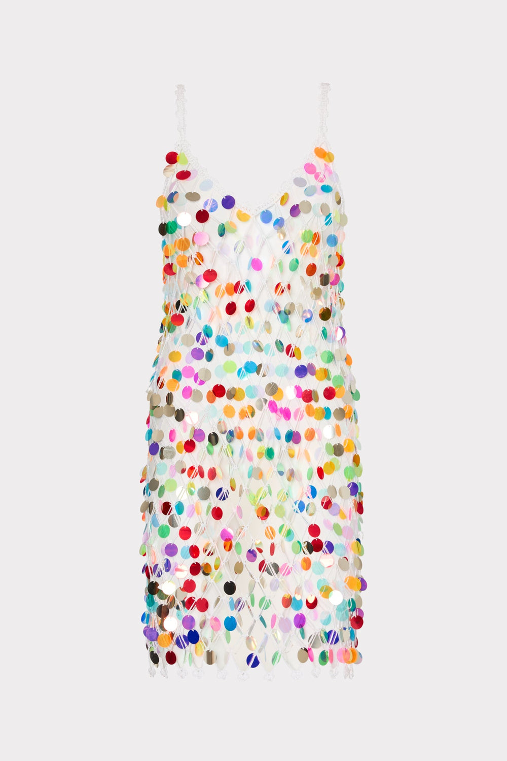 Sequin Crochet Mini Sleeveless Dress - Multi