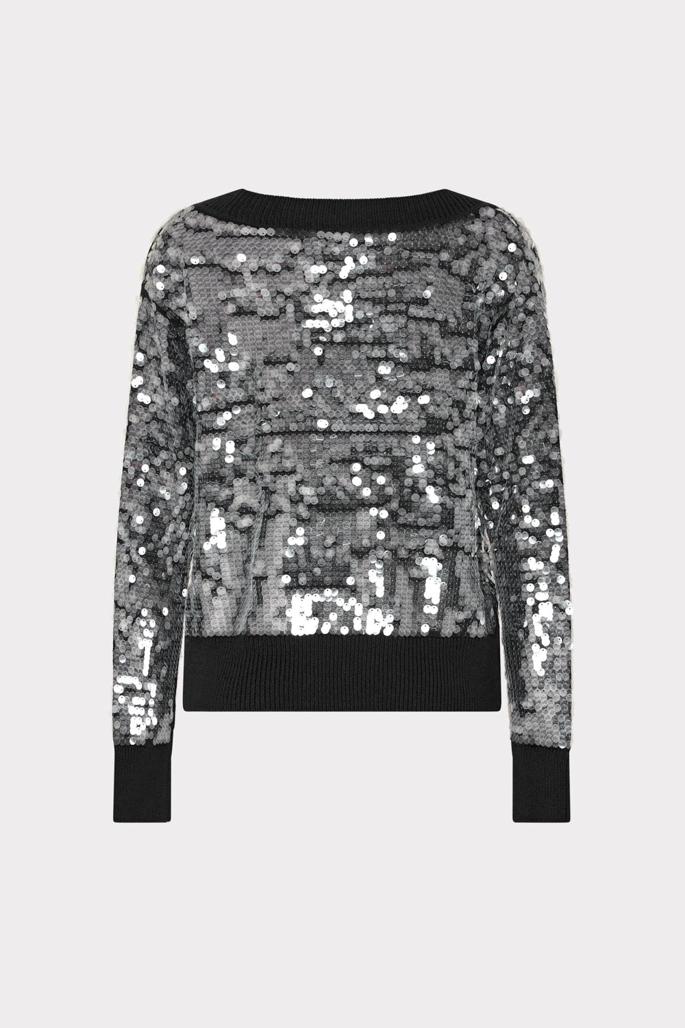 Ilaria Sequin V-Neck Sweater - Black