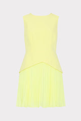 Haddy Pleated Mini Dress - Yellow