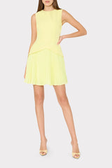Haddy Pleated Mini Dress - Yellow