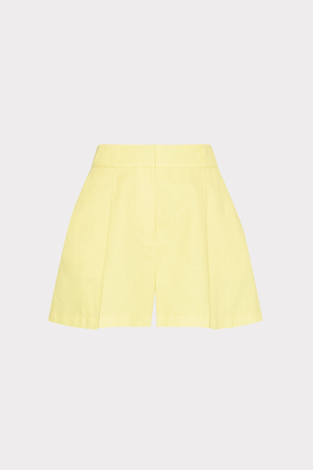 Linen Pleated Shorts - Yellow