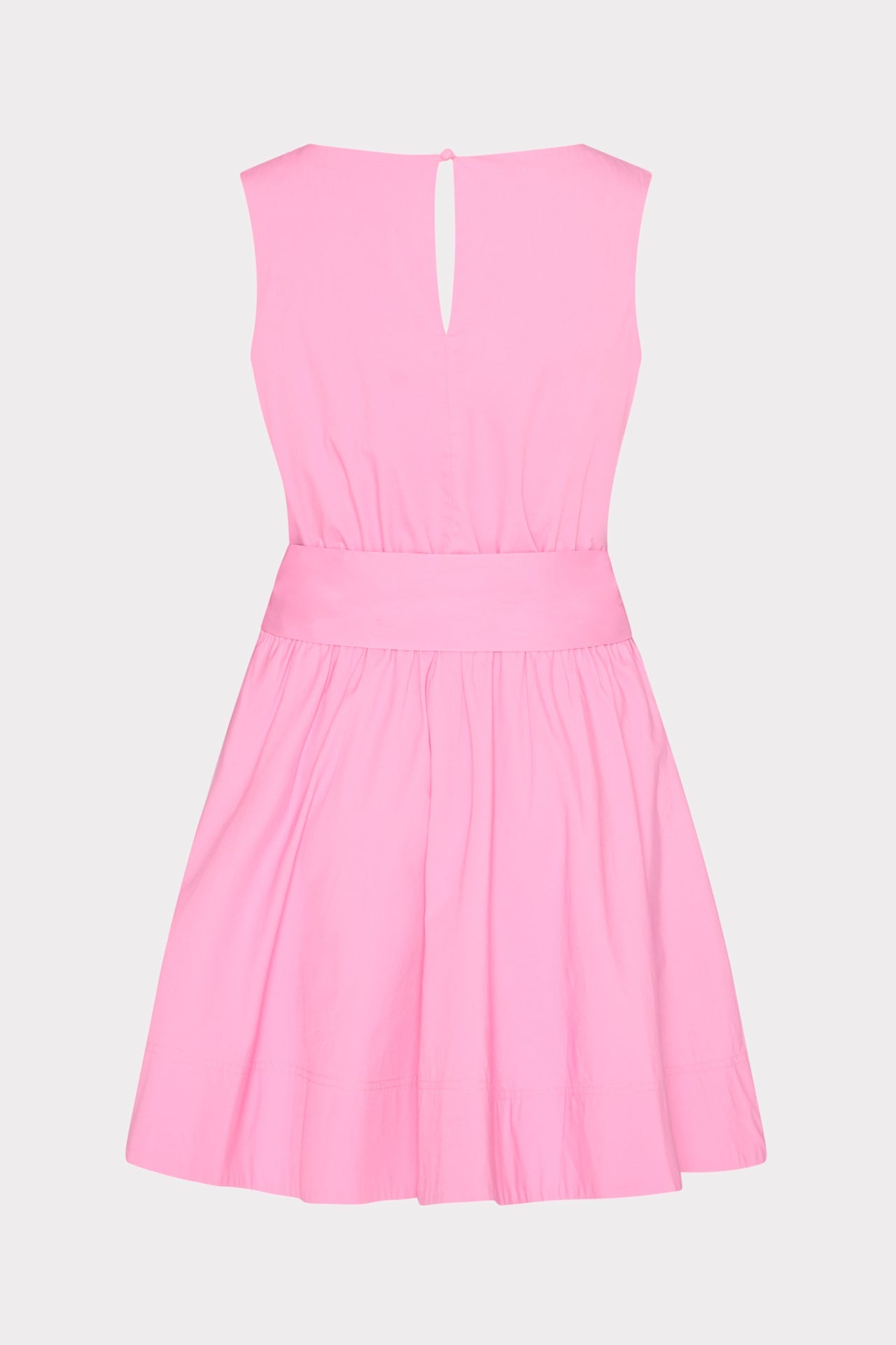 Draped Poplin Sleeveless Mini Dress - Pink