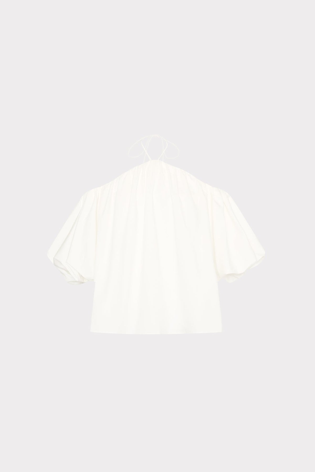 Halter Poplin Off The Shoulder Top - White