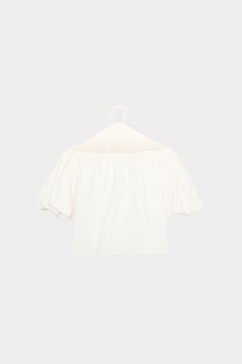 Halter Poplin Off The Shoulder Top - White
