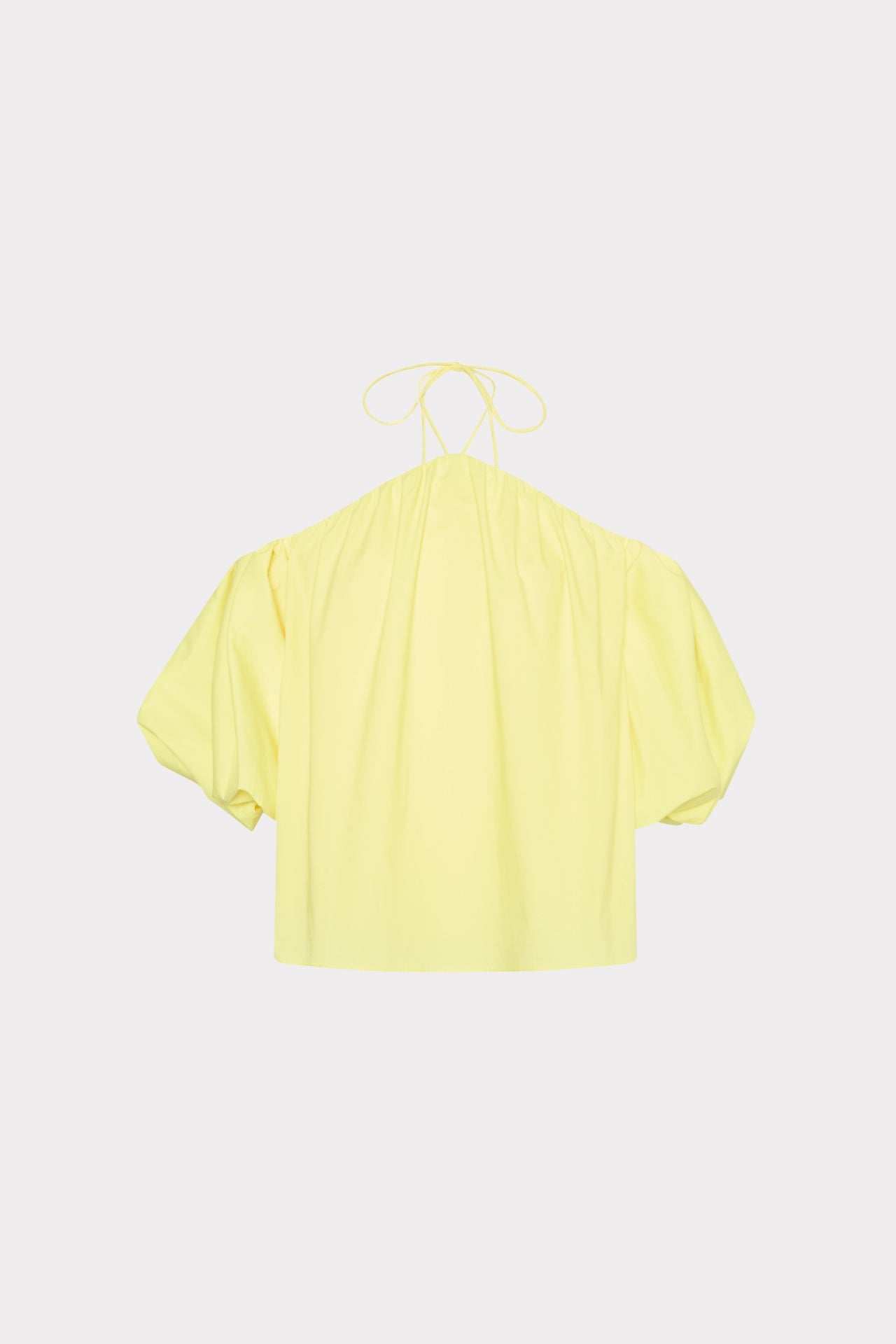 Halter Poplin Off The Shoulder Top - Yellow
