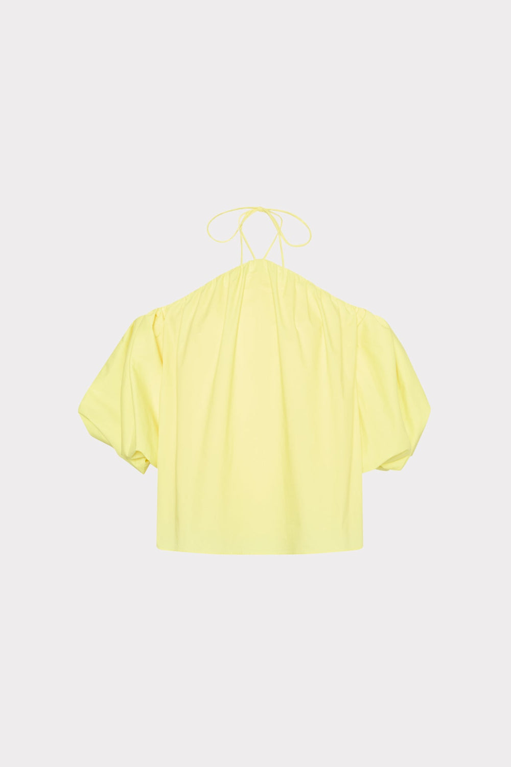 Halter Poplin Off The Shoulder Top - Yellow