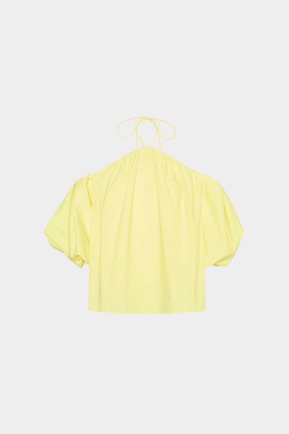 Halter Poplin Off The Shoulder Top - Yellow
