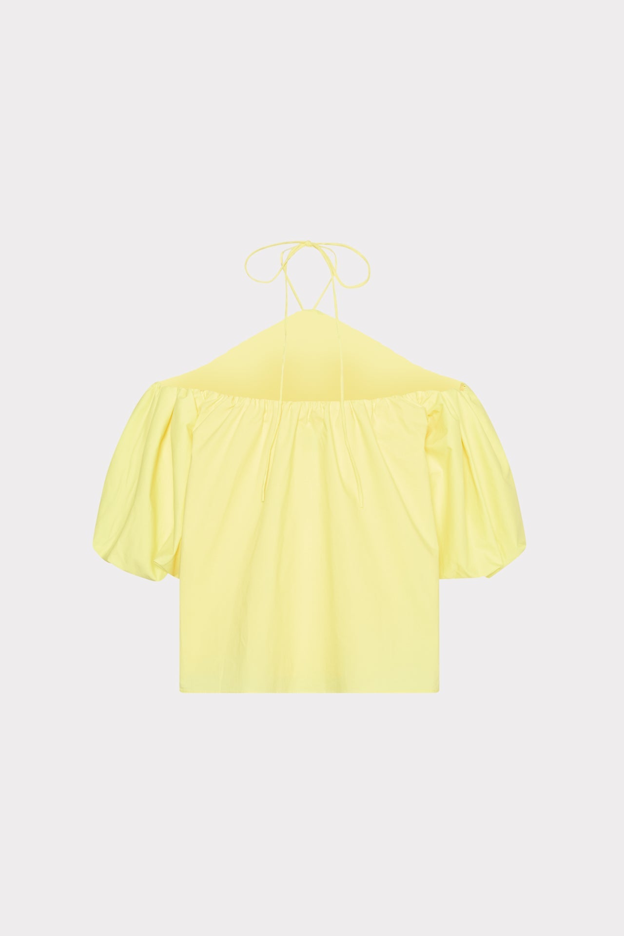 Halter Poplin Off The Shoulder Top - Yellow
