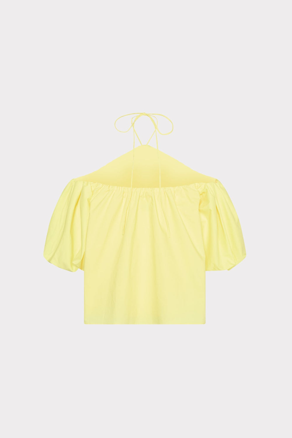 Halter Poplin Off The Shoulder Top - Yellow