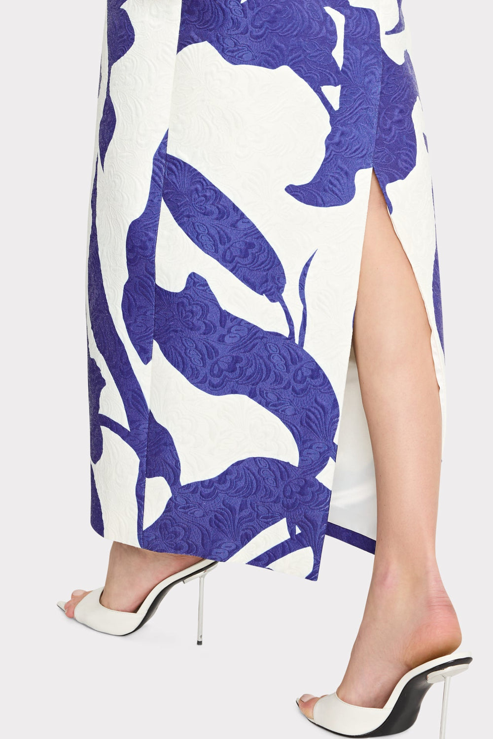 Orion Camellia Floral Jacquard Dress - Blue Multi