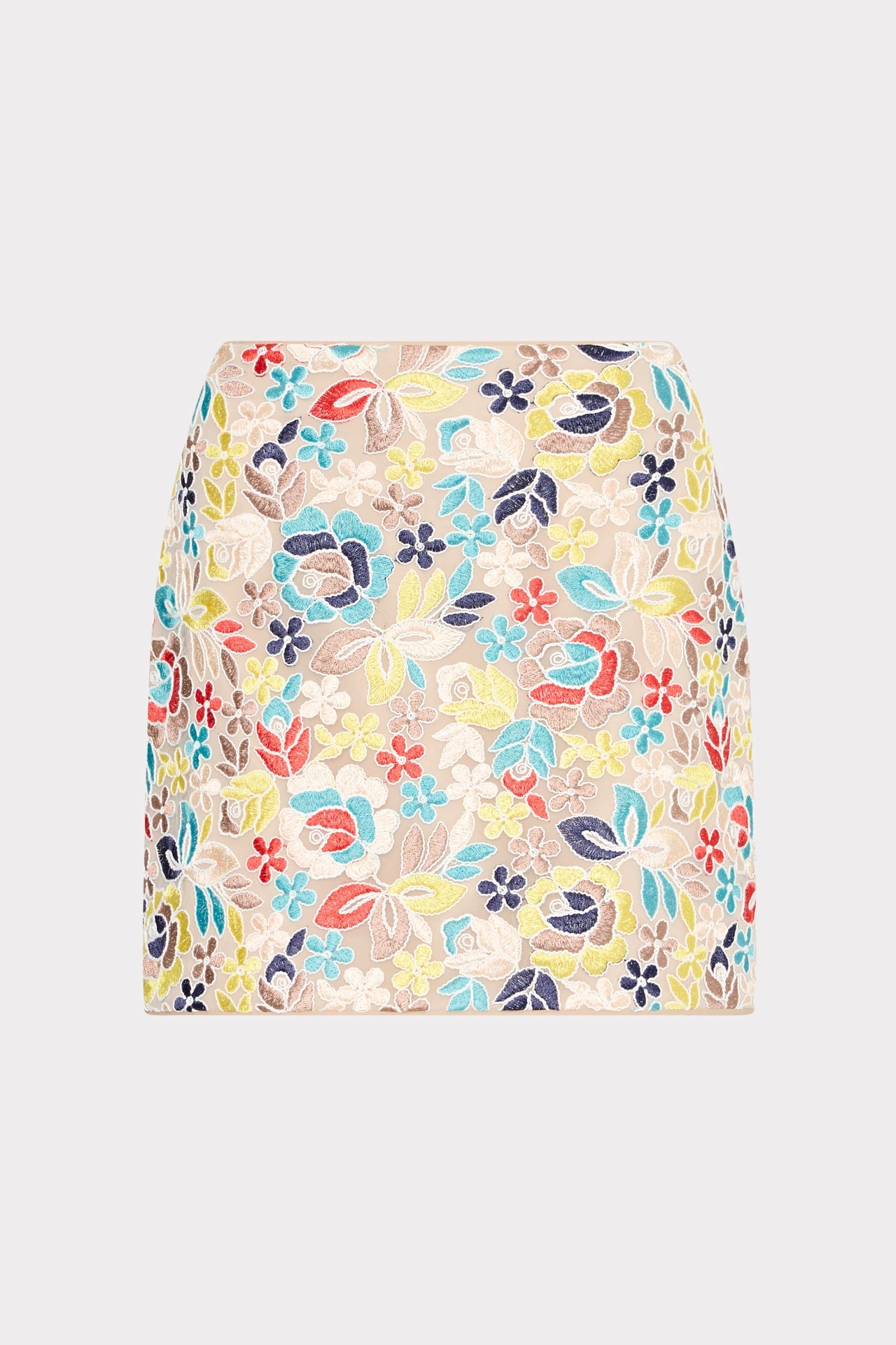 Printemps Lace Modern Mini Skirt - Yellow Multi