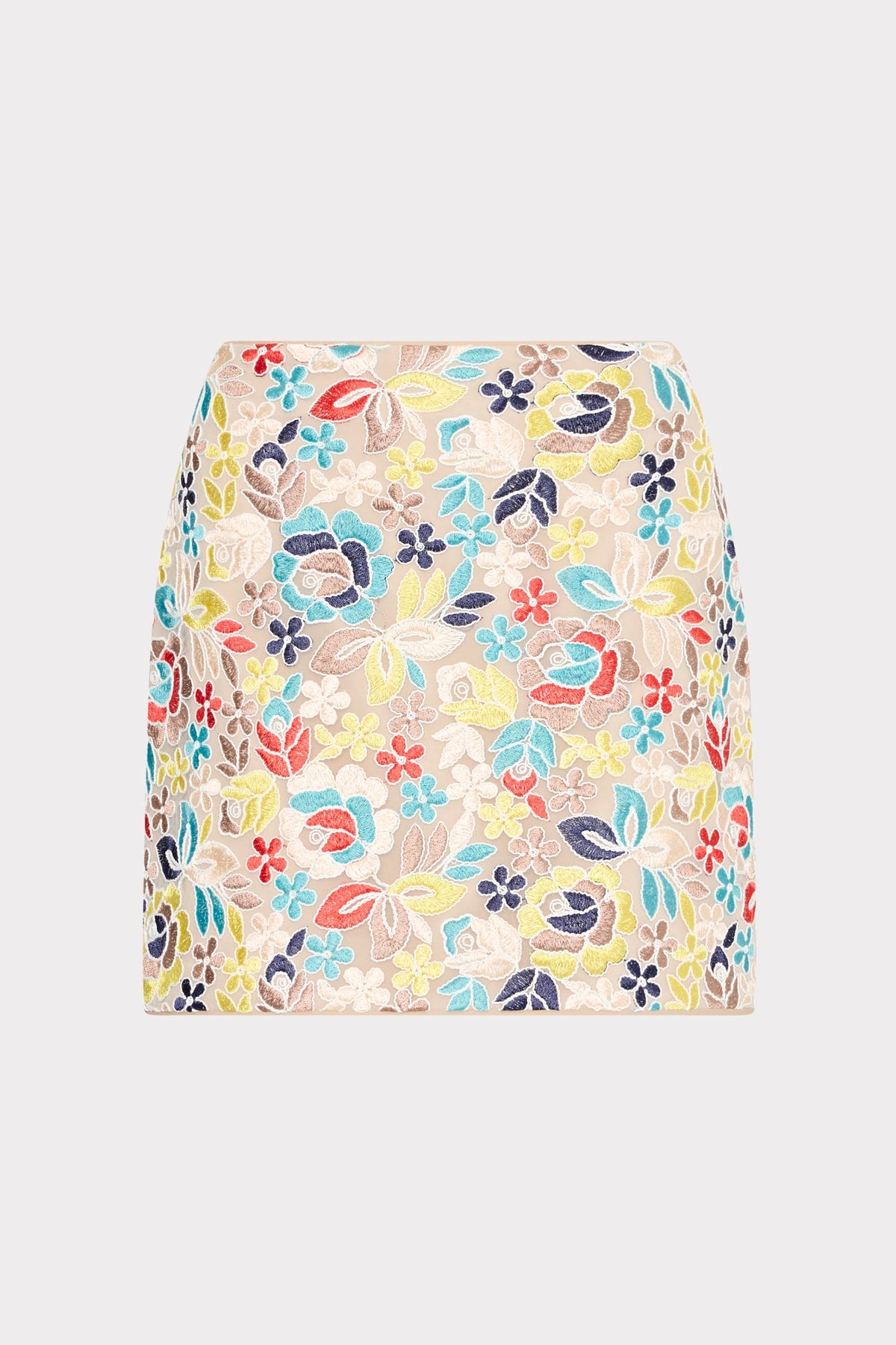Printemps Lace Modern Mini Skirt - Yellow Multi
