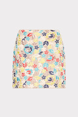 Printemps Lace Modern Mini Skirt - Yellow Multi