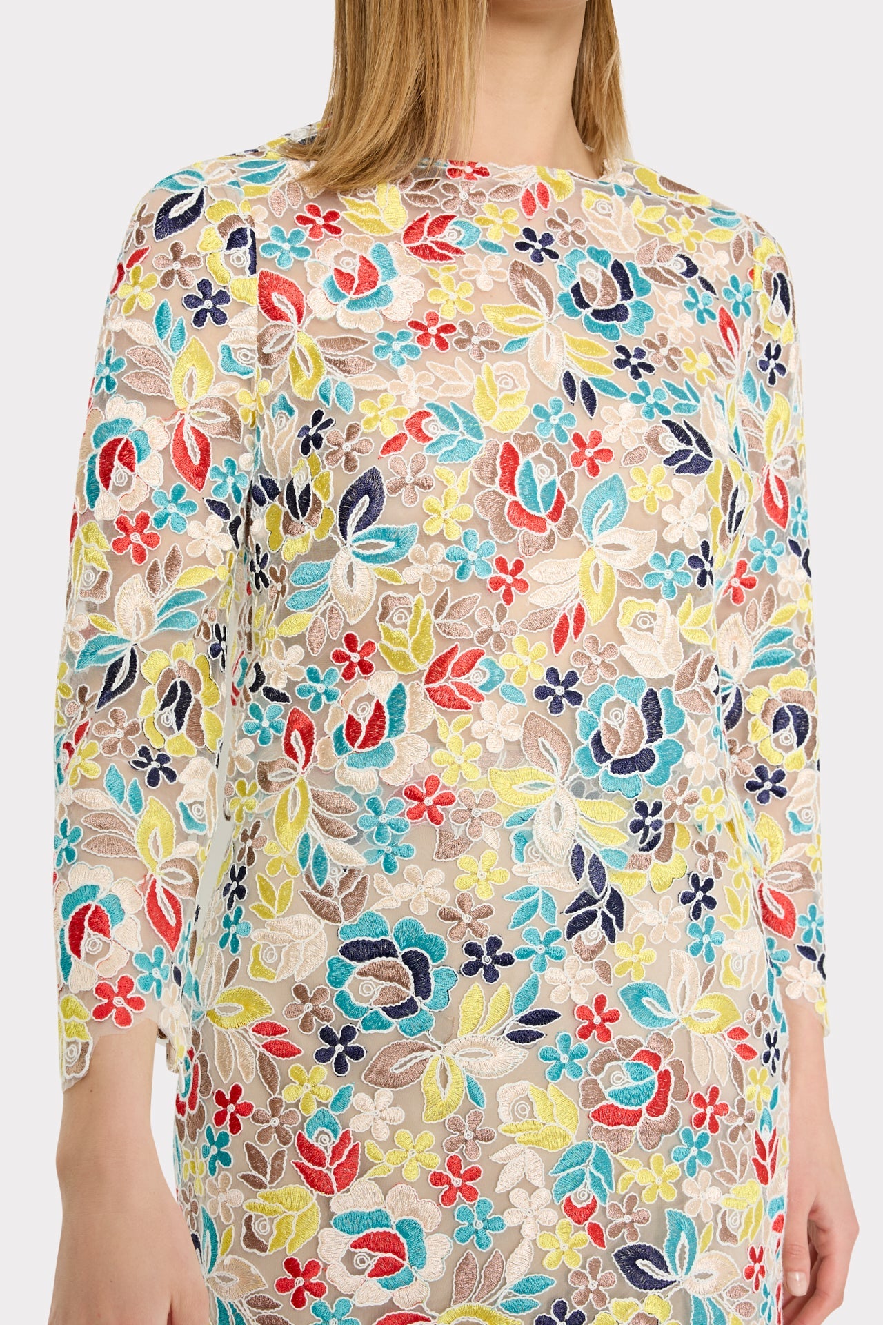 Nori Printemps Lace Long Sleeve Top - Yellow Multi