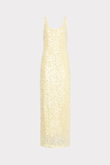 Tatum Stretch Sequins Maxi Dress - Yellow