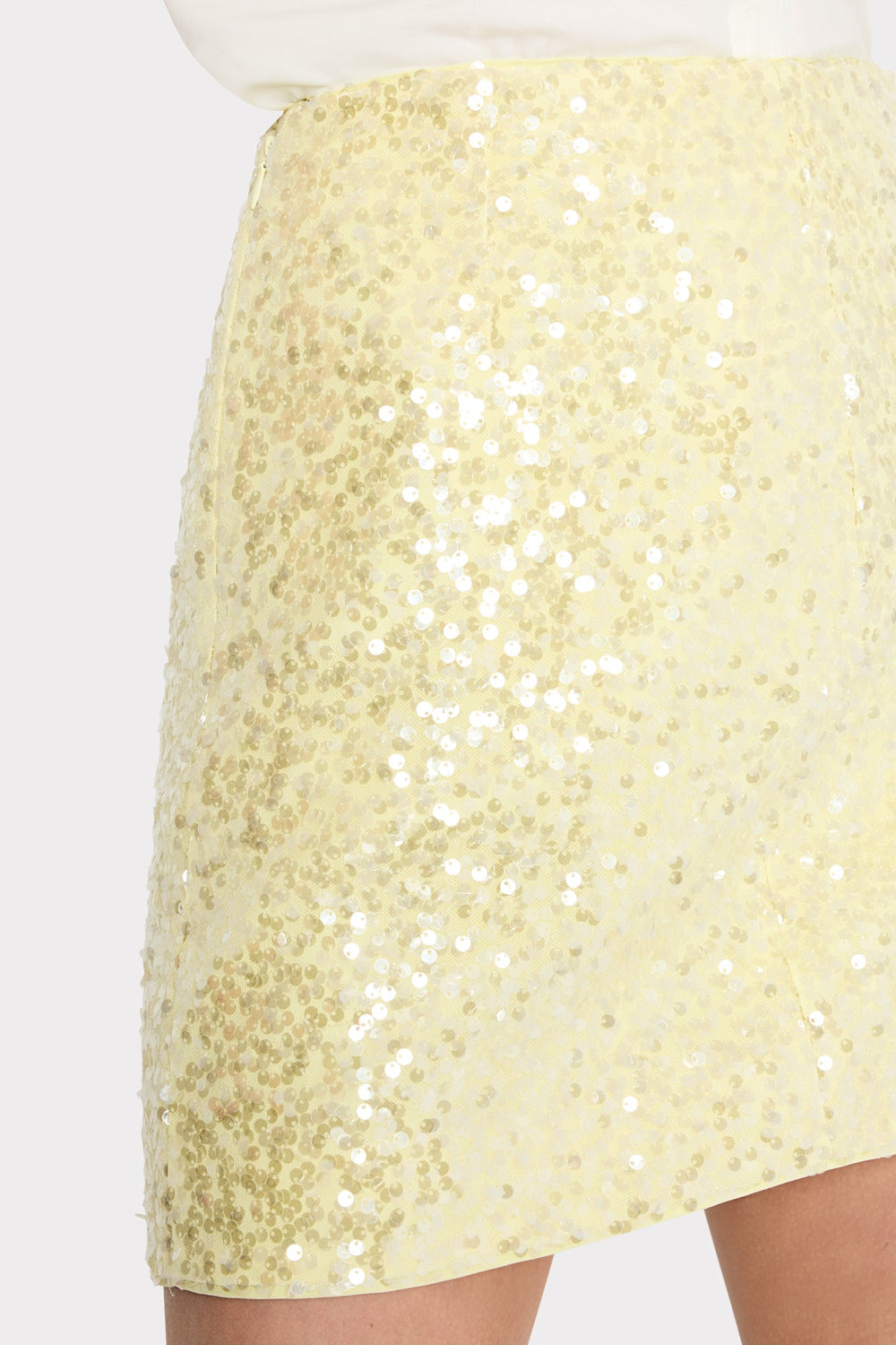 Modern Mini Stretch Sequin Skirt - Yellow