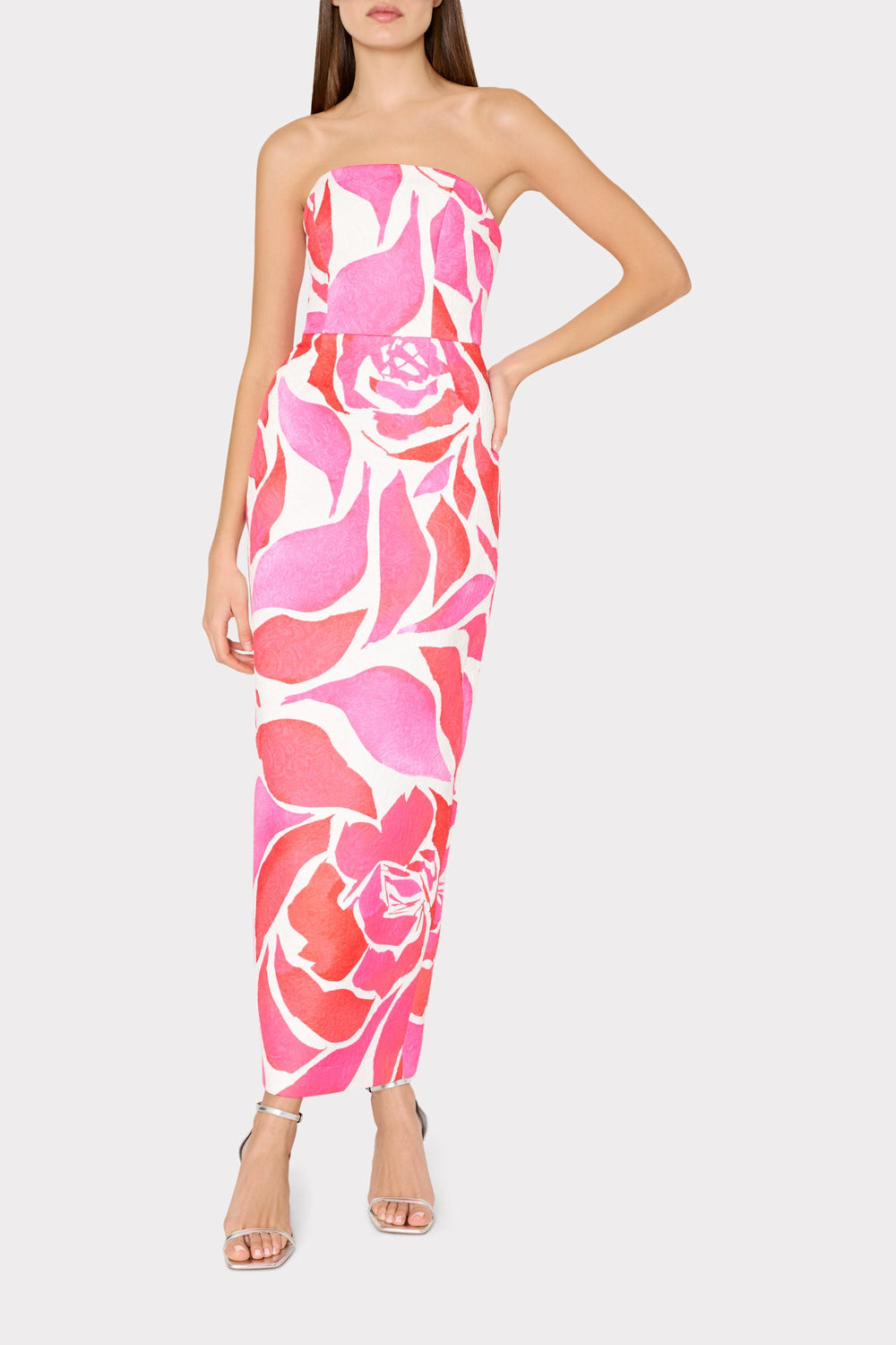 Orion Dream Rose Jacquard Dress - Magenta Multi