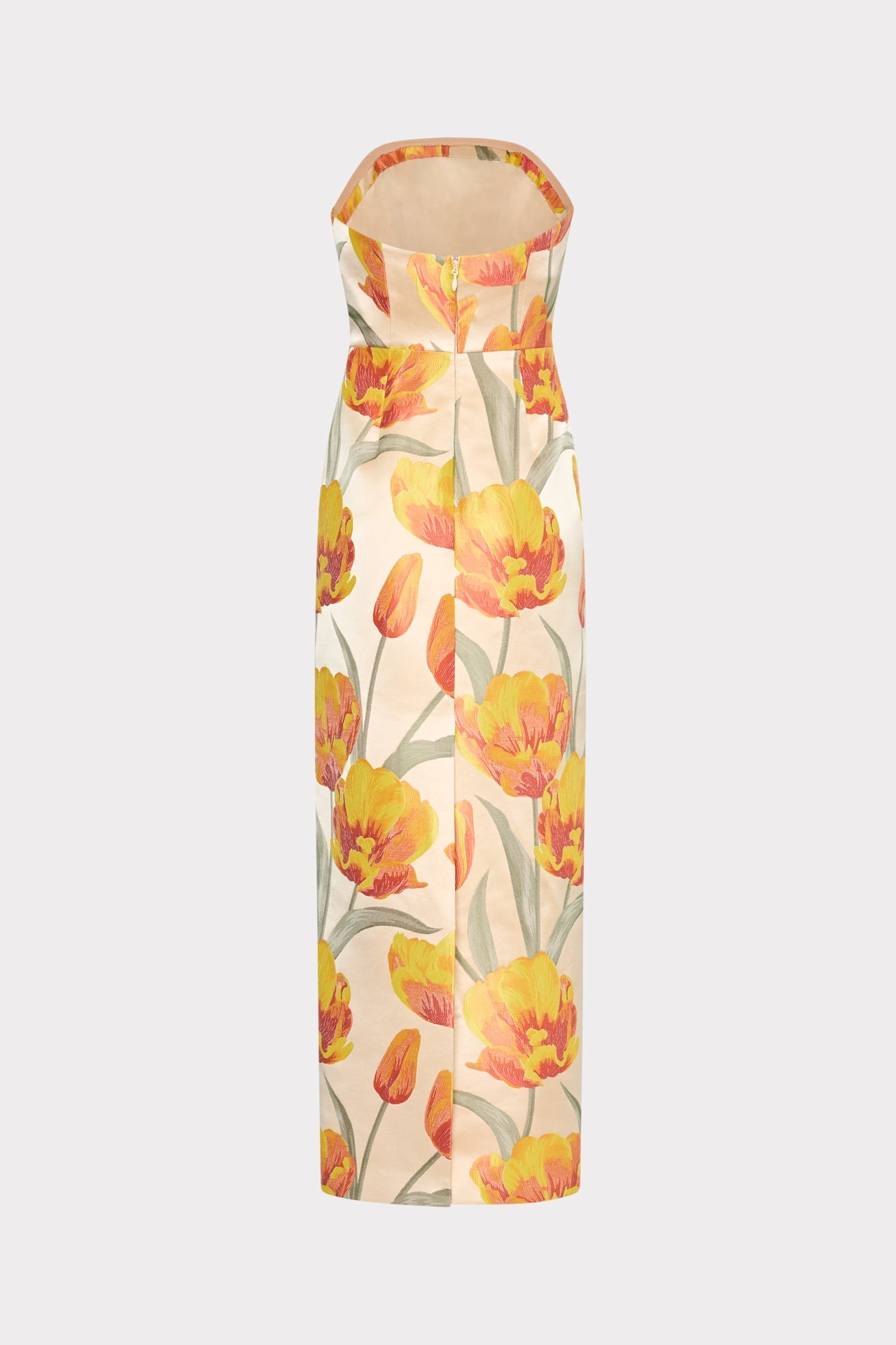 Orion Tulip Jacquard Dress - Yellow Multi