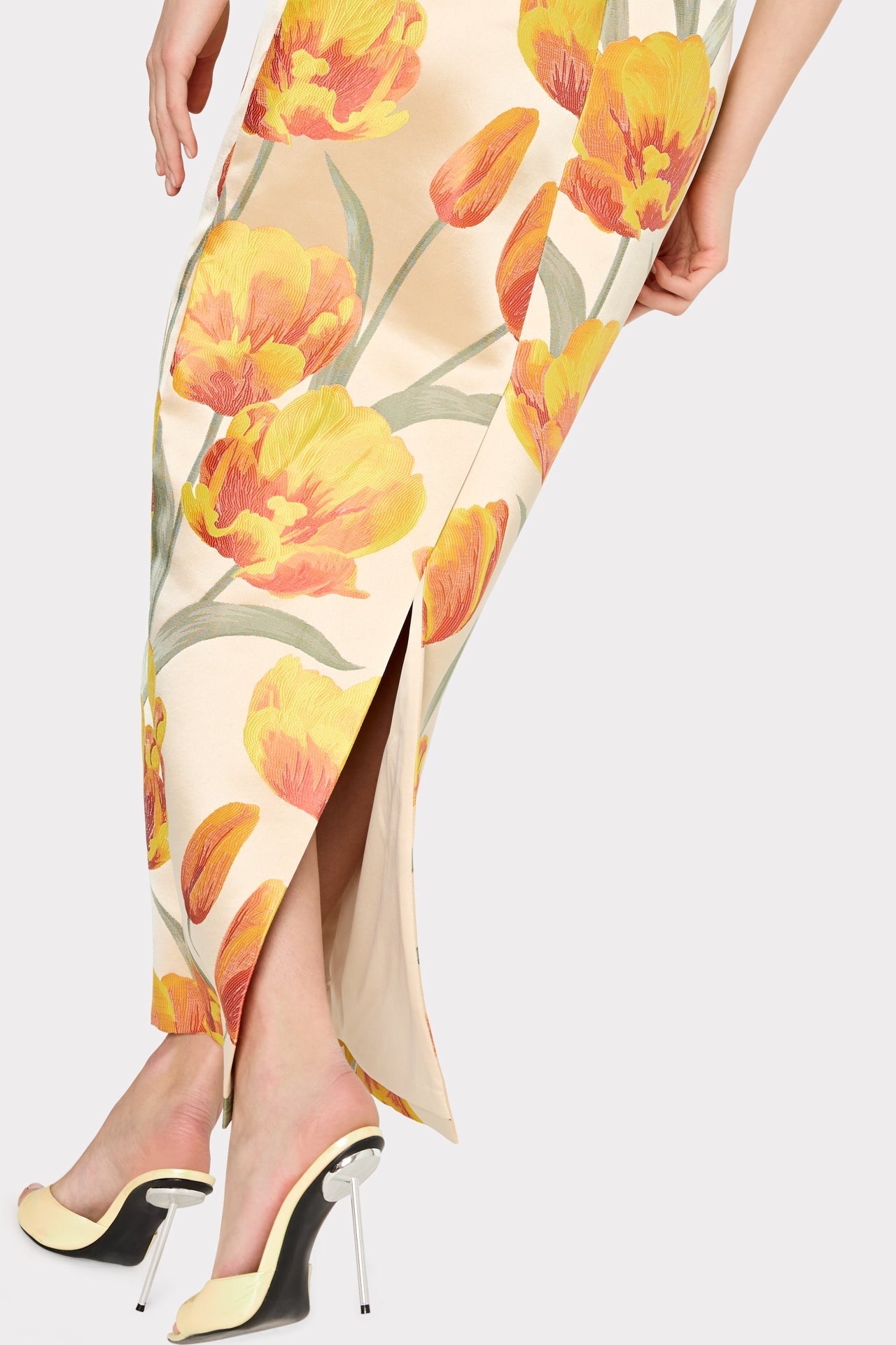 Orion Tulip Jacquard Dress - Yellow Multi