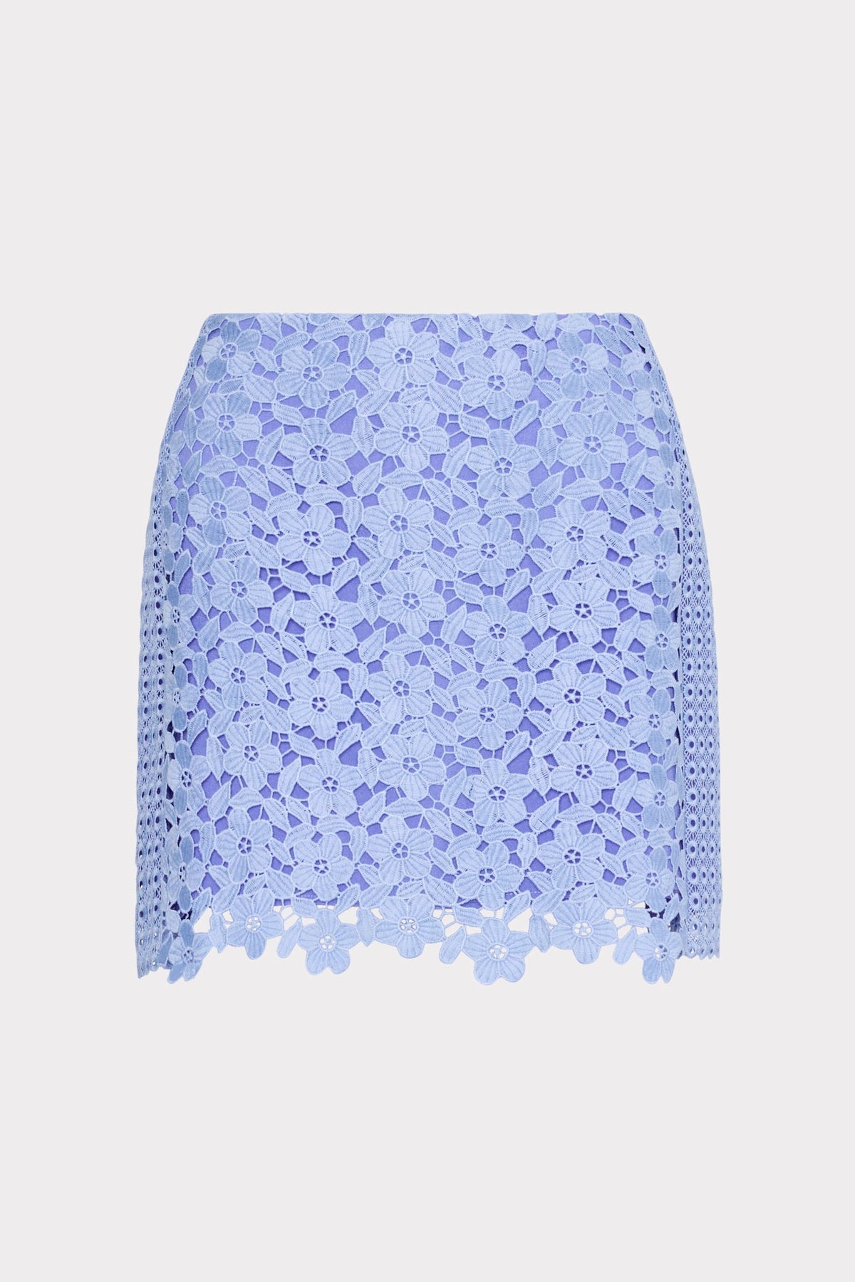 Laura Floral Geo Combo Lace Mini Skirt - Sky Blue