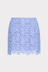 Laura Floral Geo Combo Lace Mini Skirt - Sky Blue