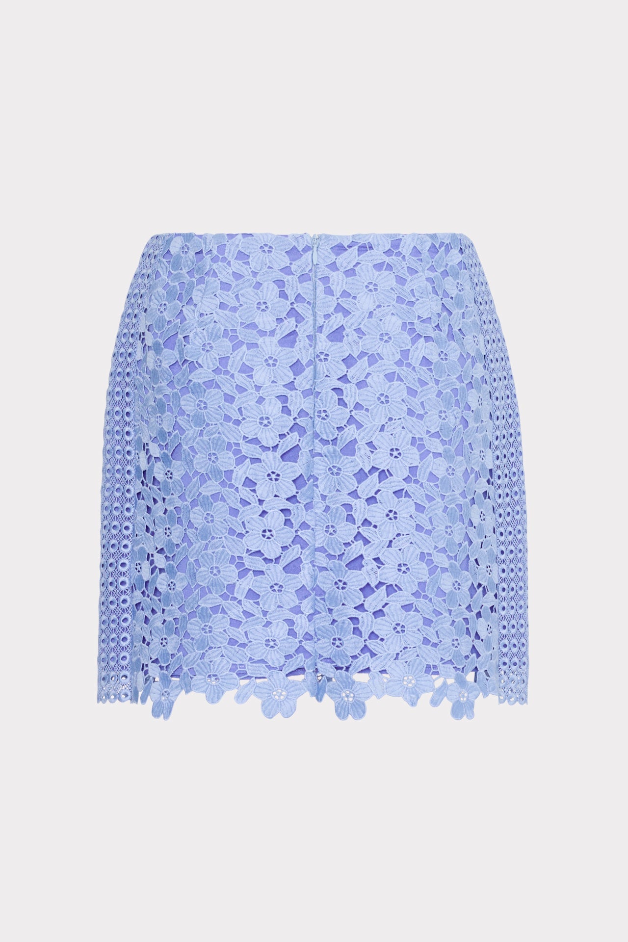 Laura Floral Geo Combo Lace Mini Skirt - Sky Blue