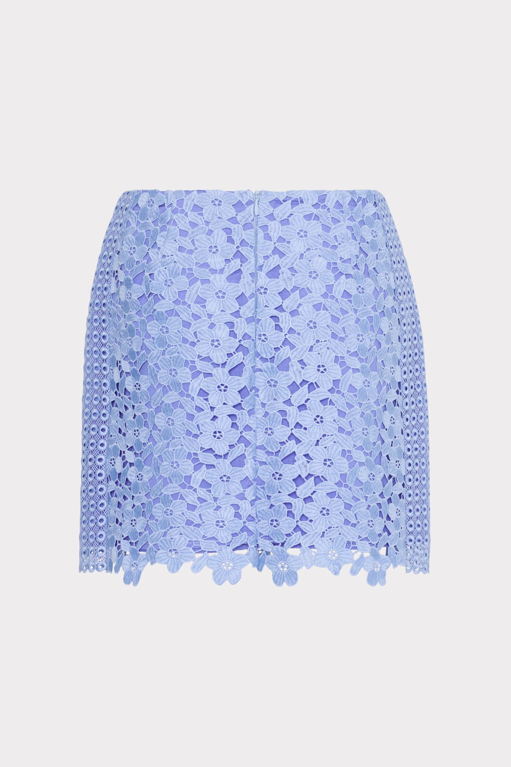 Laura Floral Geo Combo Lace Mini Skirt - Sky Blue