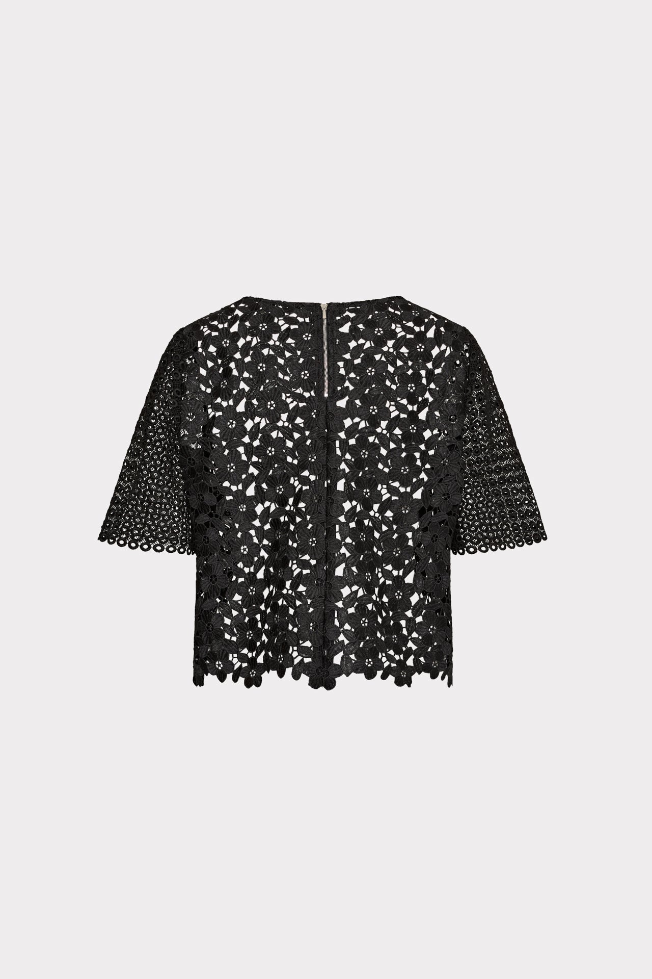 Floral Geo Combo Lace Top - Black