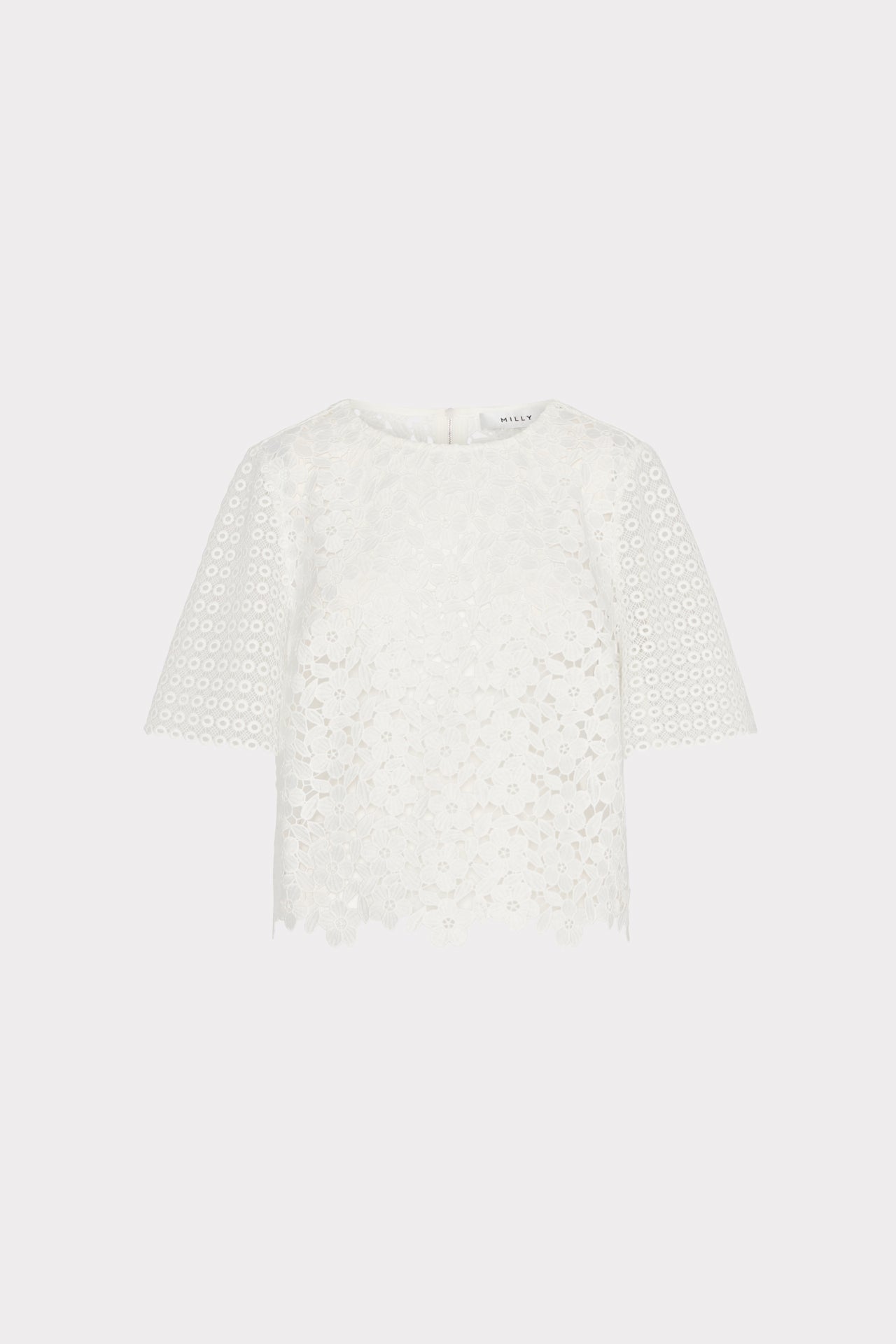 Floral Geo Combo Lace Top - White