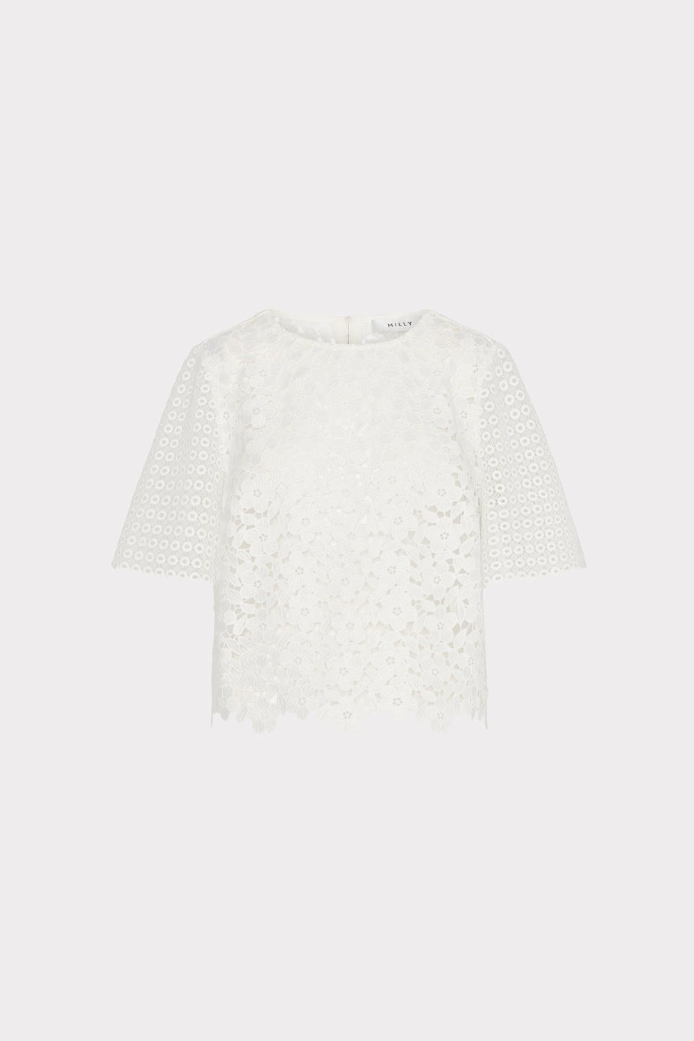 Floral Geo Combo Lace Top - White