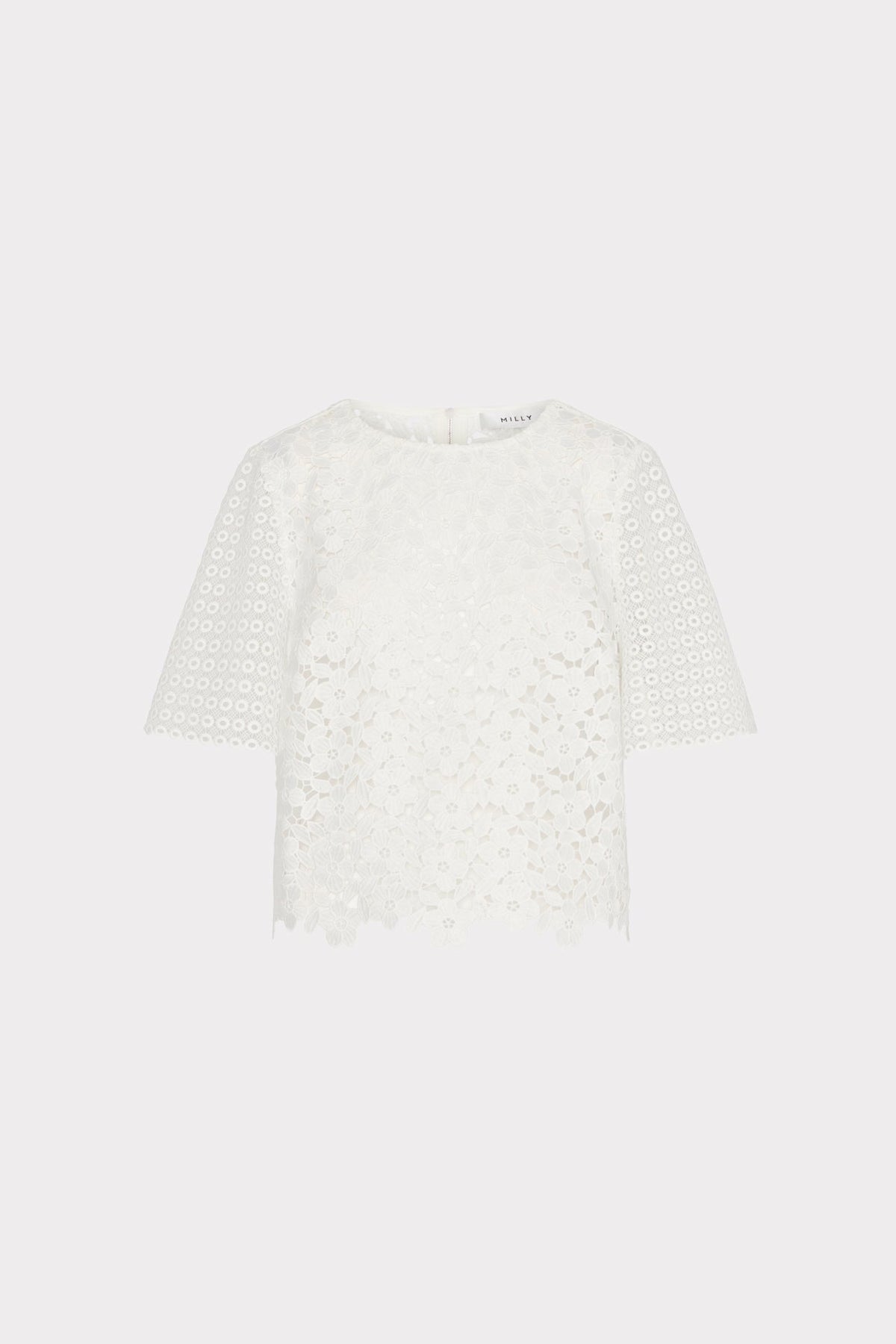 Floral Geo Combo Lace Top - White